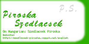 piroska szedlacsek business card